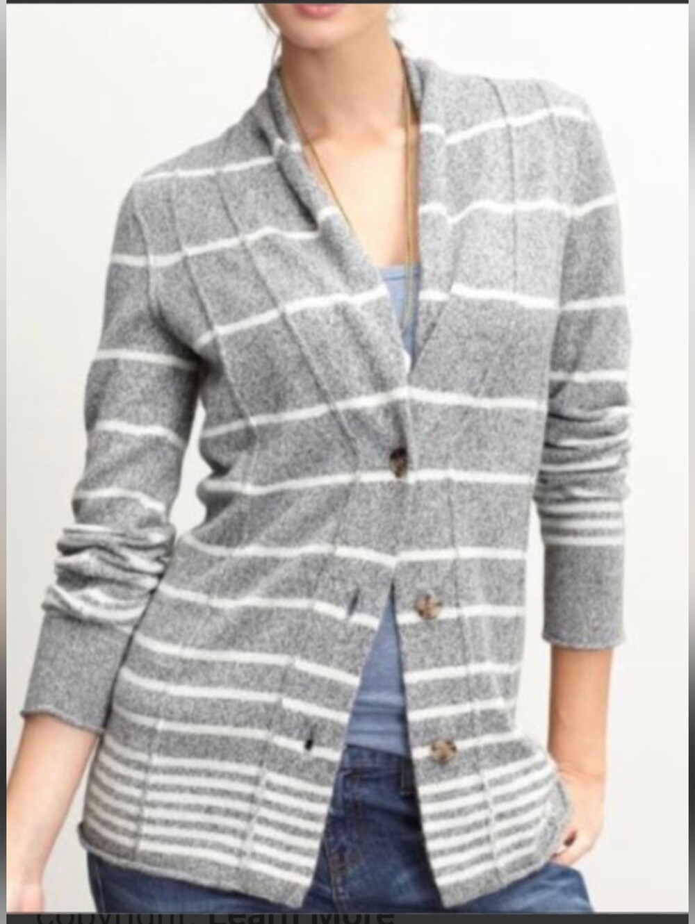 BANANA REPUBLIC Lambs' Wool Blend Shawl-Collar Cardigan Sweater Small